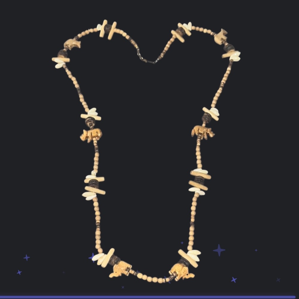 Handcrafted Tan and Brown Beaded Necklace
